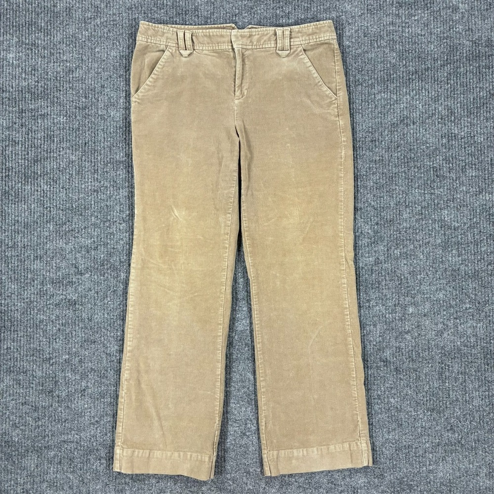 Dockers Womens Tan Corduroy Straight Leg‎ Casual Pants Size 10S Beige High Rise